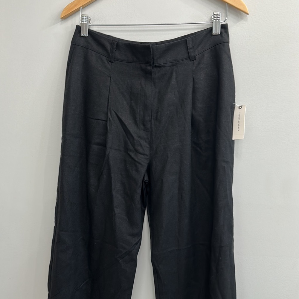 NWT Anthropologie linen wide leg black trousers - Picture 6 of 14